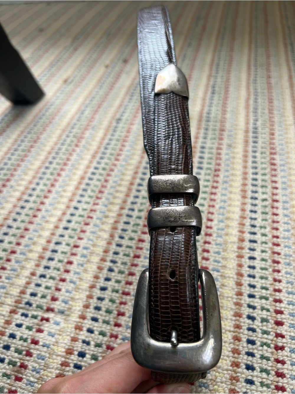 Vintage Billy Martin’s Genuine Lizard Belt Size 34 Sterling Douglas Magnus